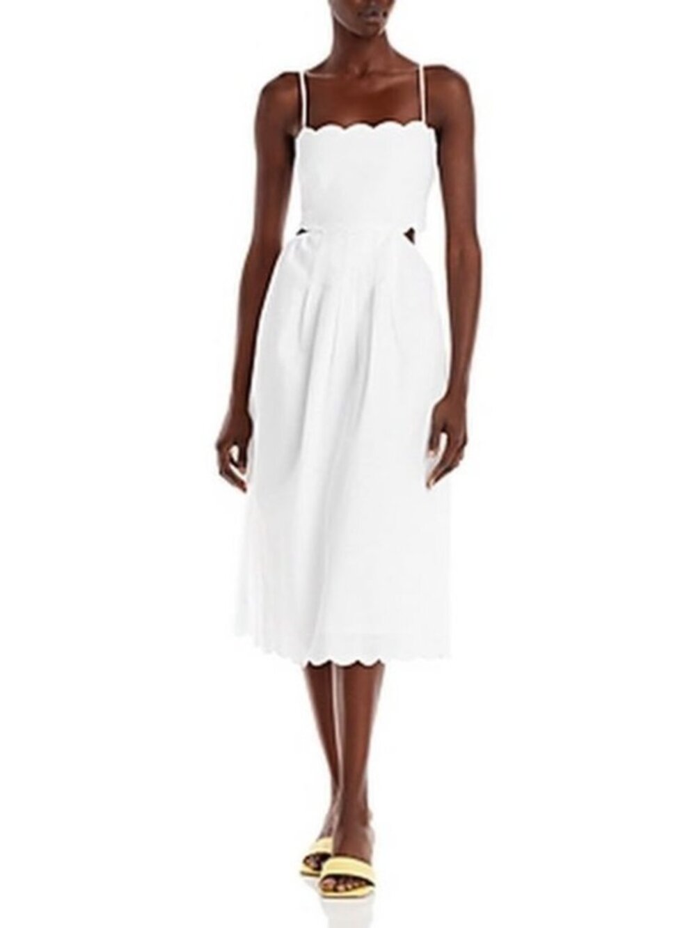 Scallop-Edge Spaghetti Strap Dress with side cut-outs NWOT